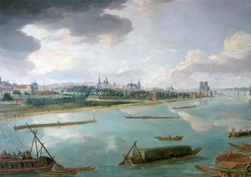 Uitzicht op Parijs vanaf de Quai de la Rapee (detail)